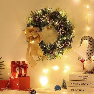 Round XMAS Wreath For Front Door Fall Wreath With Customized Logo