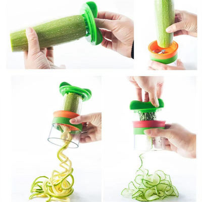 Orange 3 In 1 Spiralizer Coarse and Fine Julienne Slicing Set for Smart Kitchen Tools