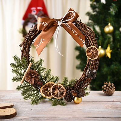Bring Joy to Your Home with this Merry Christmas Wreath of Red Berries and Pine Cones