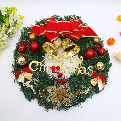 Bring Joy to Your Home with this Merry Christmas Wreath of Red Berries and Pine Cones
