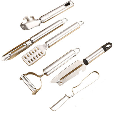 304 Stainless Steel Set of Kitchen Gadgets 6 in 1 for Fruit Paring and Vegetable Peeling