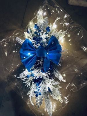 Christmas Stair Garland Stair Decoration Ornament with Natural Rattan Circle OEM ODM