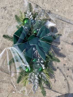 Christmas Stair Garland Stair Decoration Ornament with Natural Rattan Circle OEM ODM