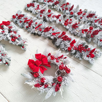 Customized Logo Merry Christmas Front Door Artificial Pine Garland for Party Decor