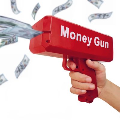 18.5cmX8cmX17.5cm Plastic Jet Currency Gun for Wedding Bar Game Atmospheric Props