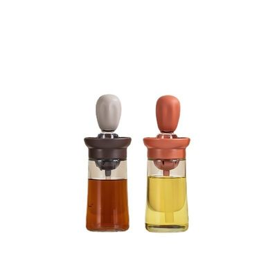 Olive Superior Glass Measuring Oil and Vinegar Dispenser Bottle for Kitchen 6.45*20cm