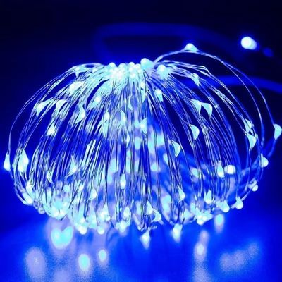 7/22/32m Waterproof LED Solar Copper Wire Christmas Tree Lights with PVC Material Warm
