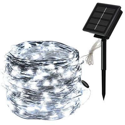 7/22/32m Waterproof LED Solar Copper Wire Christmas Tree Lights with PVC Material Warm