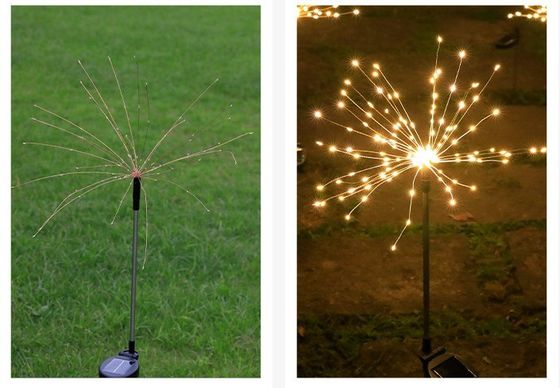 IP65 Rated Solar Lawn Ground Insert Fireworks Lights for Holiday Decoration OEM ODM