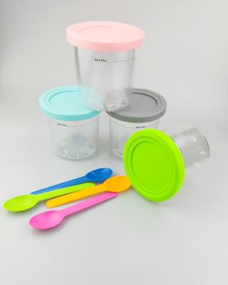 4 Pcs 600ML Ice Cream Containers for NC299AMZ NC300s Series Reusable and Eco-Friendly