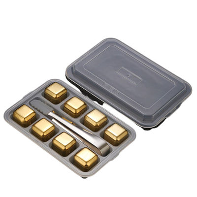 Stocked 304 Stainless Steel Whiskey Stone Gift Set 8pcs/set for Chilling Red Wine
