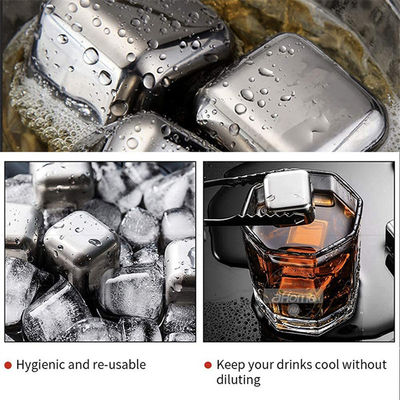 Stocked 304 Stainless Steel Whiskey Stone Gift Set 8pcs/set for Chilling Red Wine