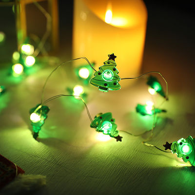 Santa Claus Scepter Snowflakes Elk Socks LED String Lights for Fairy Christmas Decoration