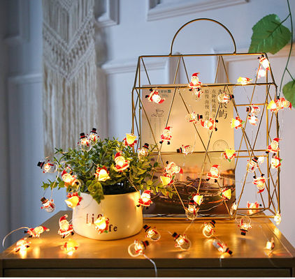 Santa Claus Scepter Snowflakes Elk Socks LED String Lights for Fairy Christmas Decoration