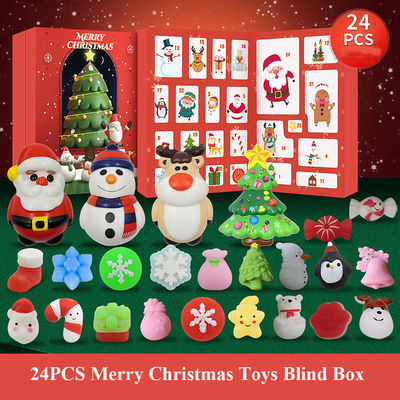24pcs Christmas Advent Calendar Blind Box Cartoon Fidget Squishy Toy for Kids Toy Set