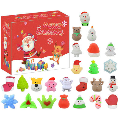24pcs Christmas Advent Calendar Blind Box Cartoon Fidget Squishy Toy for Kids Toy Set