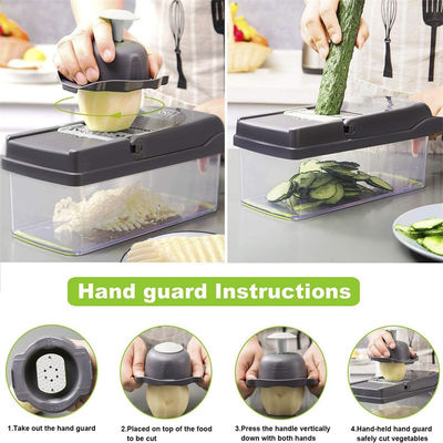 Hand Held Multifunctional Onion Cutter Fruits Slicer Potatoes Peeler Best Sell 12 in 1