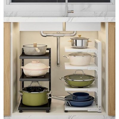 Efficiently Organise Your Kitchen with this Steel Pot Holder and Under Sink Organiser
