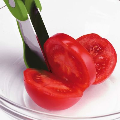 Stocked Salad Scissors With PP TPR Handle Green Vegetable Chopper for Salad Cutting