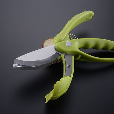 Stocked Salad Scissors With PP TPR Handle Green Vegetable Chopper for Salad Cutting