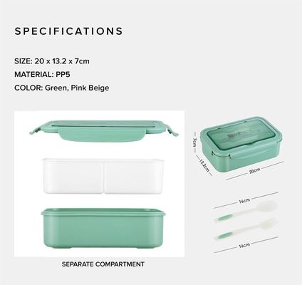 Production Spoon/Fork/Knife/Chopsticks Kit BPA-Free 1400 ML PP5 Lunch Box for Kids/Adults