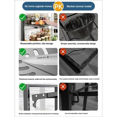 Functional Foldable Pot Rack Black Kitchen Sink Organizer for Adjustable Storage
