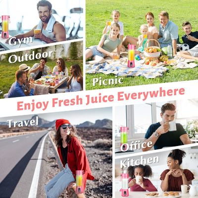 380ml Capacity Mini Blender USB Rechargeable Fruit Juice Portable Juicer Cup for Home