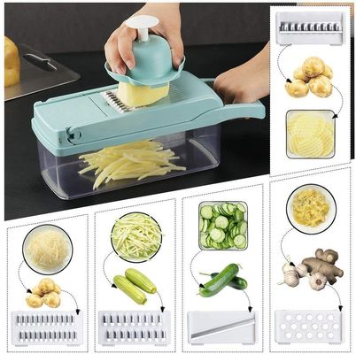 Custom Logo Stainless Steel 8 Blades Potato Onion Food Chopper Mandoline Vegetable Slicer