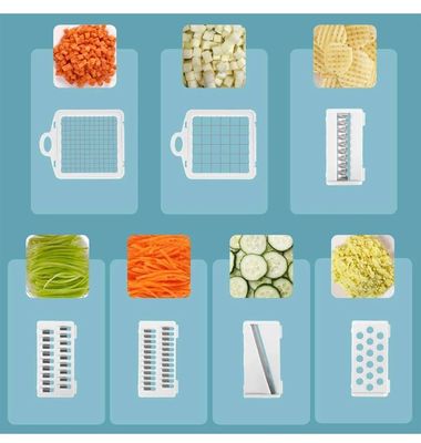 Custom Logo Stainless Steel 8 Blades Potato Onion Food Chopper Mandoline Vegetable Slicer