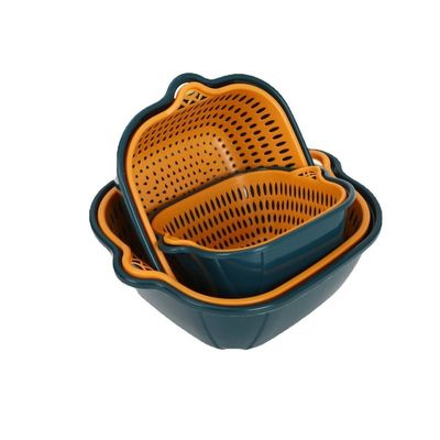 Vegetable Storage Household 6pcs Double-layer Plastic Multi Water-draining Clean Drain Basket