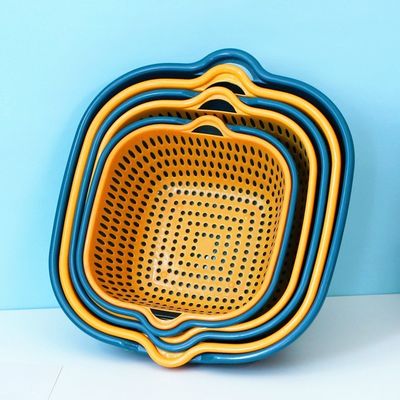Vegetable Storage Household 6pcs Double-layer Plastic Multi Water-draining Clean Drain Basket