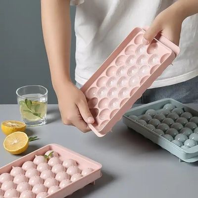 PP Plastic Summer Circle Ice Tray for Chocolate 33/18 Cells Round Ice Box Maker Mold