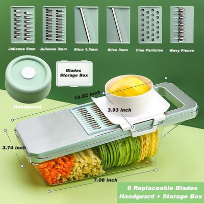 Mint Green Stainless Steel Vegetable Slicer Perfect for Quick and Easy Meal Preparation