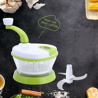 Food Hand-Powered Vegetable Slicer Chopper Meat Grinder Mixing Salad Spinner with Lid