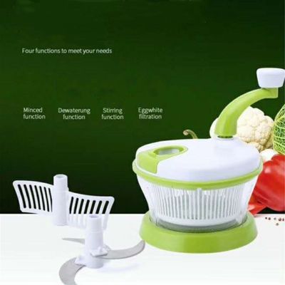 Food Hand-Powered Vegetable Slicer Chopper Meat Grinder Mixing Salad Spinner with Lid