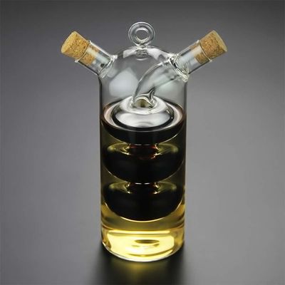 Clear Glass Bubble Pot 2-in-1 Kitchen Container for Separating Kettle and Cruet Bottle Set