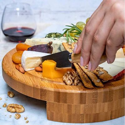 Wooden Pizza Tools Set for Durable Customized Logo Charcuterie Board in Round Shape