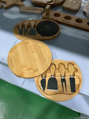 Sustainable Bamboo Cheese Board and Utensils Set for Cheese Plate Charcuterie Platter