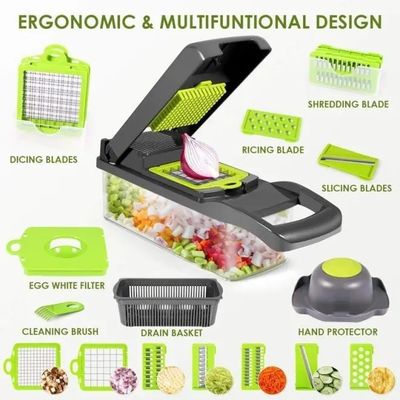 15 in 1 Multifunctional Vegetable Chopper Home Kitchen Manual Chopper with Custom Logo