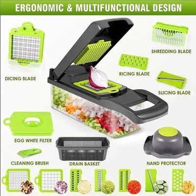 Household Bundle Plastic Vegetable Chopper for Fruits Vegetables Green Kitchen Cutter
