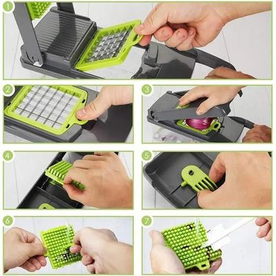 Household Bundle Plastic Vegetable Chopper for Fruits Vegetables Green Kitchen Cutter
