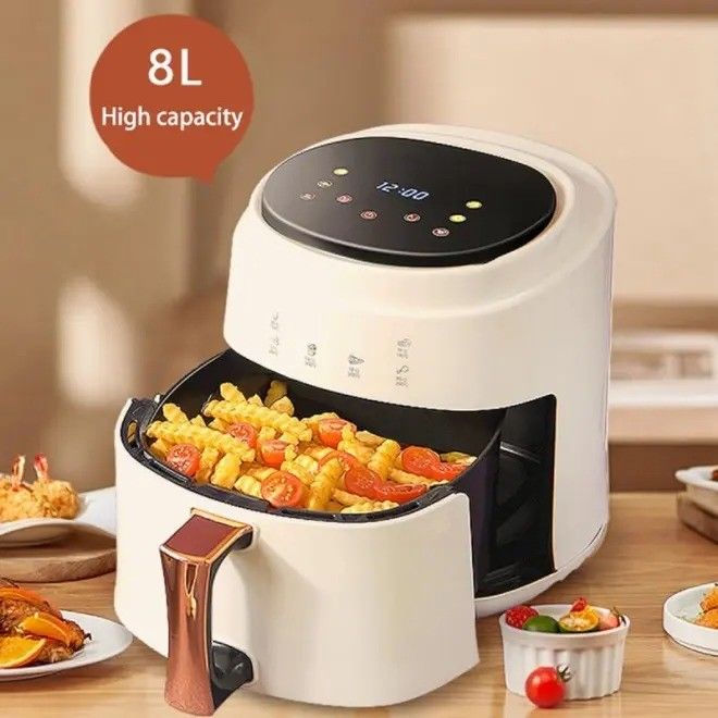 6L 3L Touch Screen Double Air Fryer Electric Deep Fryer Oven Smart Rack Without Oil Air Fryer Plastic