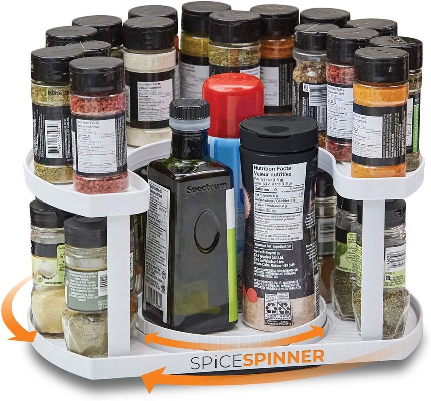 Maximize Space and Keep Spices Organized with this Double Rotating Turntable Spice Rack