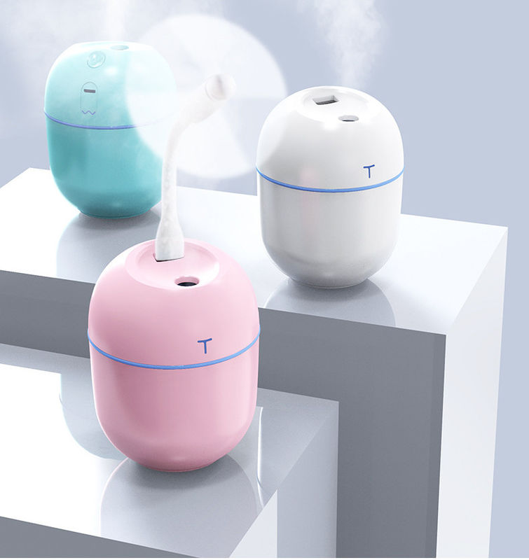 220ml Portable Ultrasonic Air Humidifier with LED Night Lamp and USB Aroma Diffuser
