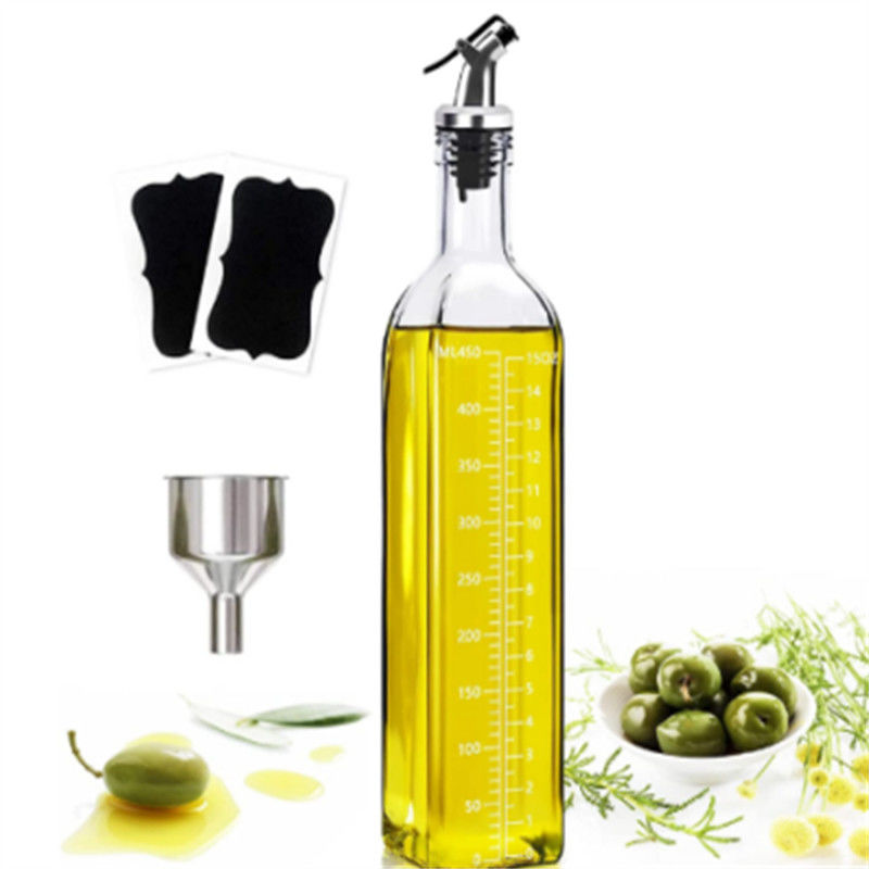 Square Calcium Na Glass Vinegar Olive Oil Dispenser Bottle with Nozzle The Ultimate Kitchen Essential