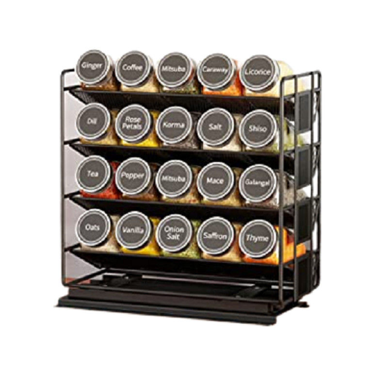 Practical 4 Layer Pull Out Spice Organizer for Cabinets and Kitchen Organization