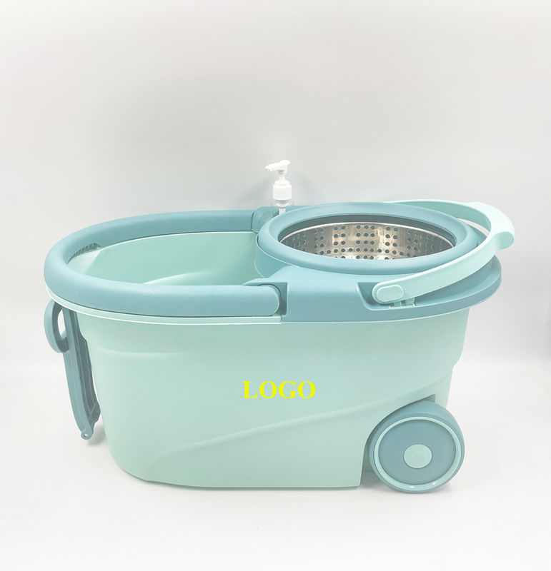 Custom Logo High Capacity Floor Cleaning Microfiber Spinning Mop Bucket 360 Rotating Dual Drive