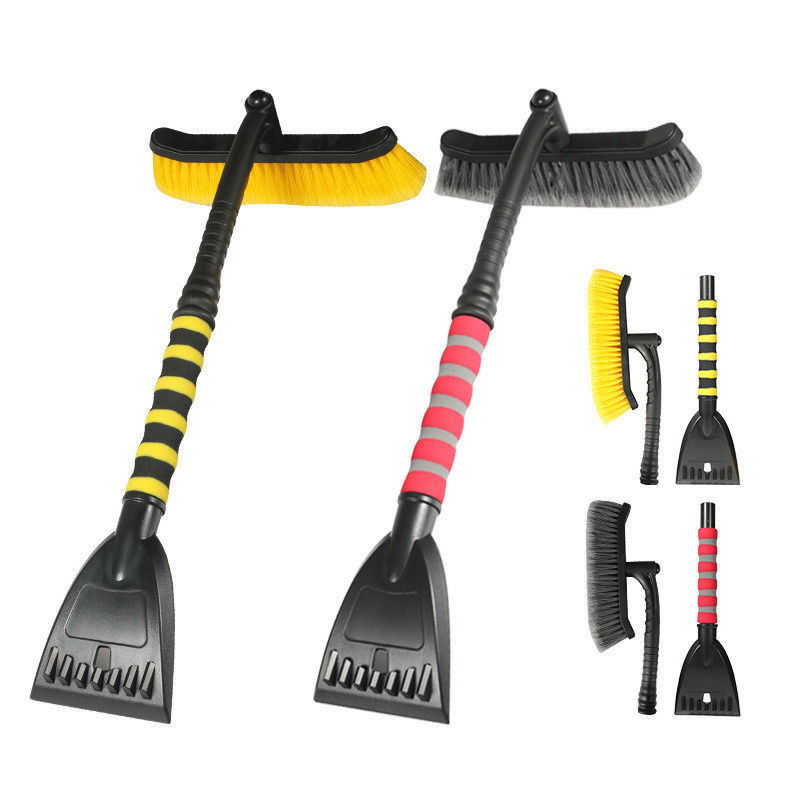 Detachable Car Window Snow Ice Scraper Brush with Foam Grip and Pivoting Head Sample
