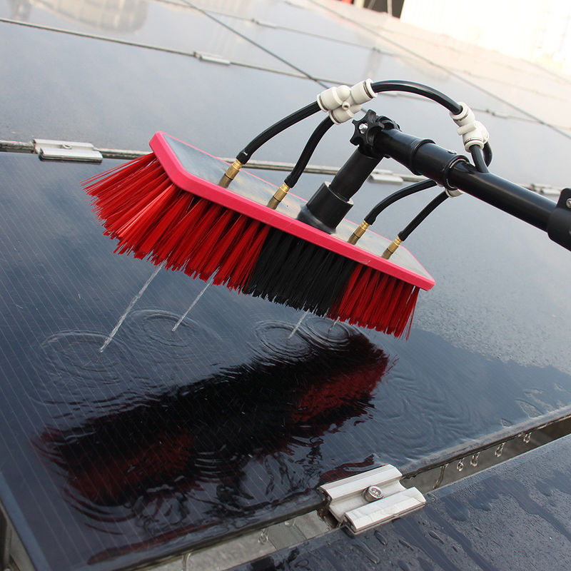 Water Fed Pole Cleaning Brush for Long Handle Dust Removal Solar Panel Window Glass