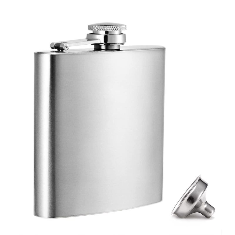 Leather Covered Stainless Steel Wine Flask for Men 8oz Outdoor Hip Flask Product size 93*122mm